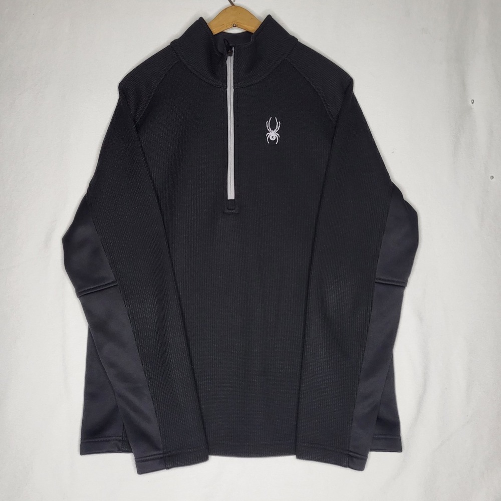 Spyder Core Sweater Mens Large 1/4 Inch Zip Black
